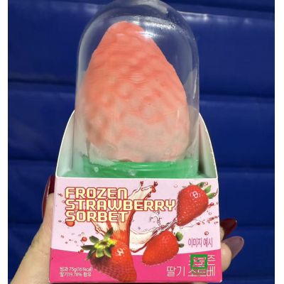 Strawberry flavored ice cream